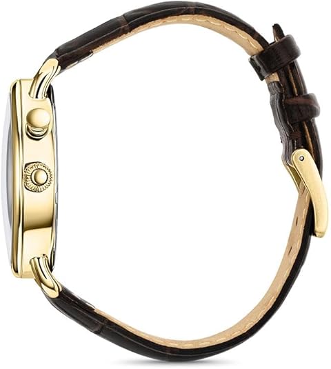 Stauer 1920s Men’s Retrograde Watch with Leather Band - Art Deco Jewelry for Men – Vintage Watch with Brown Leather Watch Band & Unique Retrograde Indicators