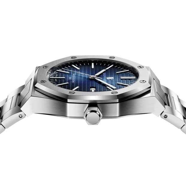 SAPPHERO Watch for Men Silver Stainless Steel Mens Watches 50M Waterproof Analog Quartz Movement Wrist Watch Gifts for Men