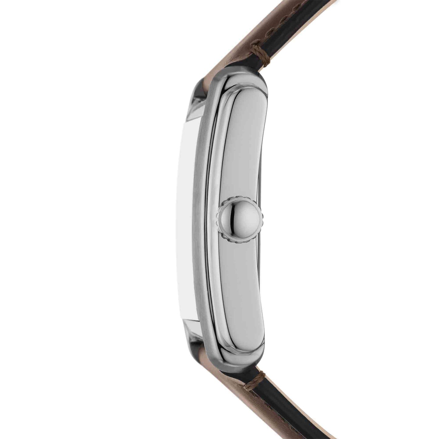 Fossil Men's Watch, Carraway Quartz Stainless Steel Three-Hand Leather Watch for Men, Color: Silver, Brown
