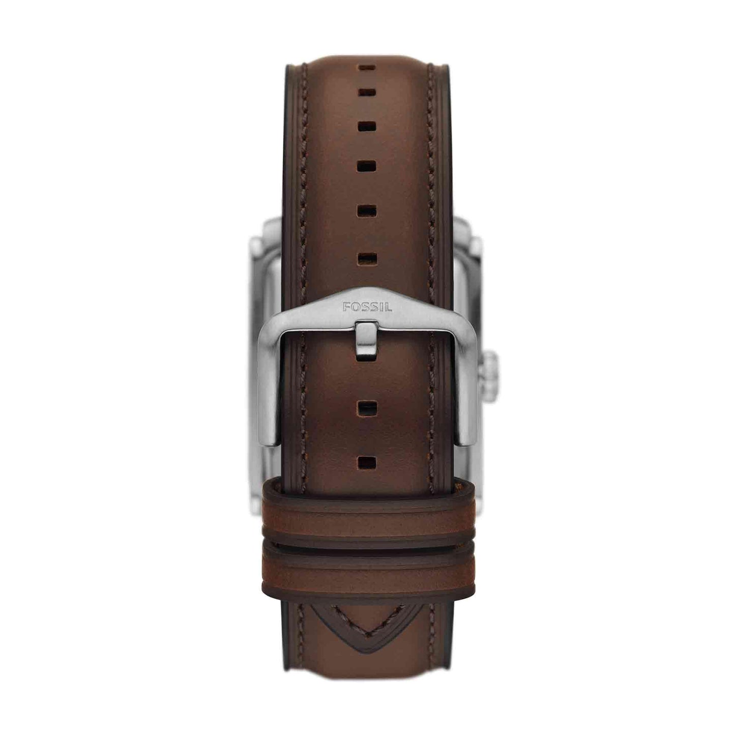 Fossil Men's Watch, Carraway Quartz Stainless Steel Three-Hand Leather Watch for Men, Color: Silver, Brown