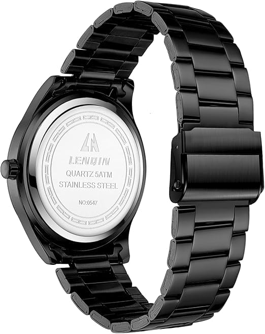 LN LENQIN Mens Watches Waterproof Stainless Steel Watch for Men Analog Quartz Fashion Business Designer Wristwatch