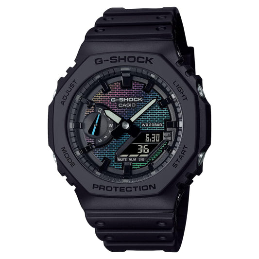 Casio G-Shock GA2100RW-1A | Iridescent Brick Pattern Dial | Carbon Core Guard | 200M Water Resistant | Super Illuminator