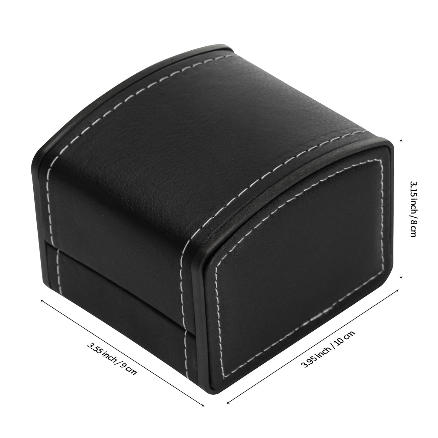 BAOPEND Luxury Single Watch Gift Box with Removable Pillow, PU Leather Single Watch Case Wristwatch Jewelry Storage Display Holder Cases for Men and Women (Black)
