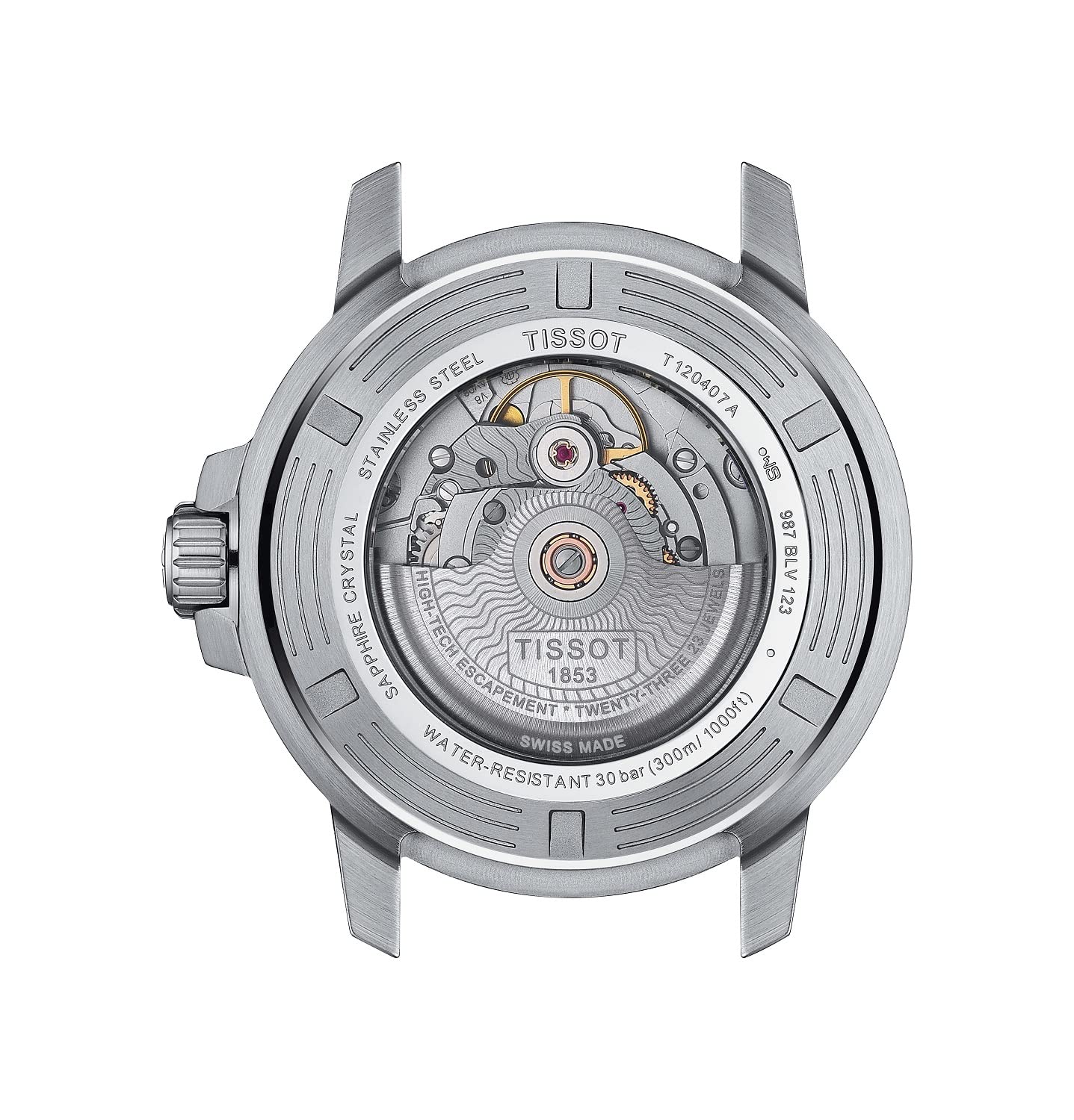 Tissot Mens Seastar 1000 Powermatic 80 316L Stainless Steel case Swiss Automatic Watch, Grey, Stainless Steel, 21 (T1204071108101)