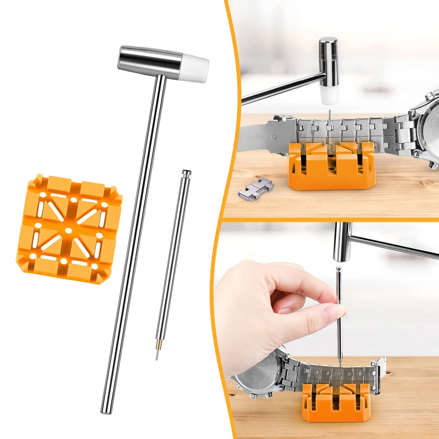 JOREST Watch Link Removal Tool, Watch Band Tool Kit, Repair Kit for Watch Bracelet Adjustment and Replacement and Resizing, With User Manual, Watch Link Remover, 20PCS Spring Bars, 13PCS Spare Needle