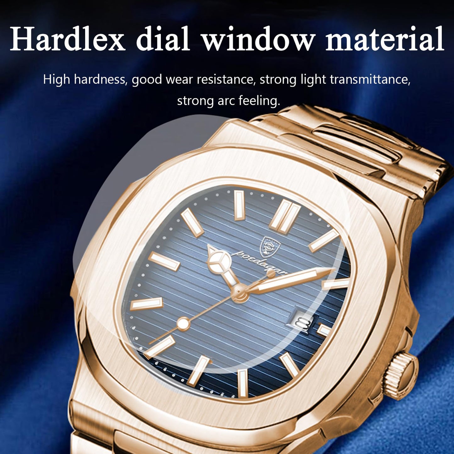 BESTKANG Men Quartz Movement Watch，Waterproof Luminous Men's Watch, Stainless Steel Strap Business Watches (Rose Gold)