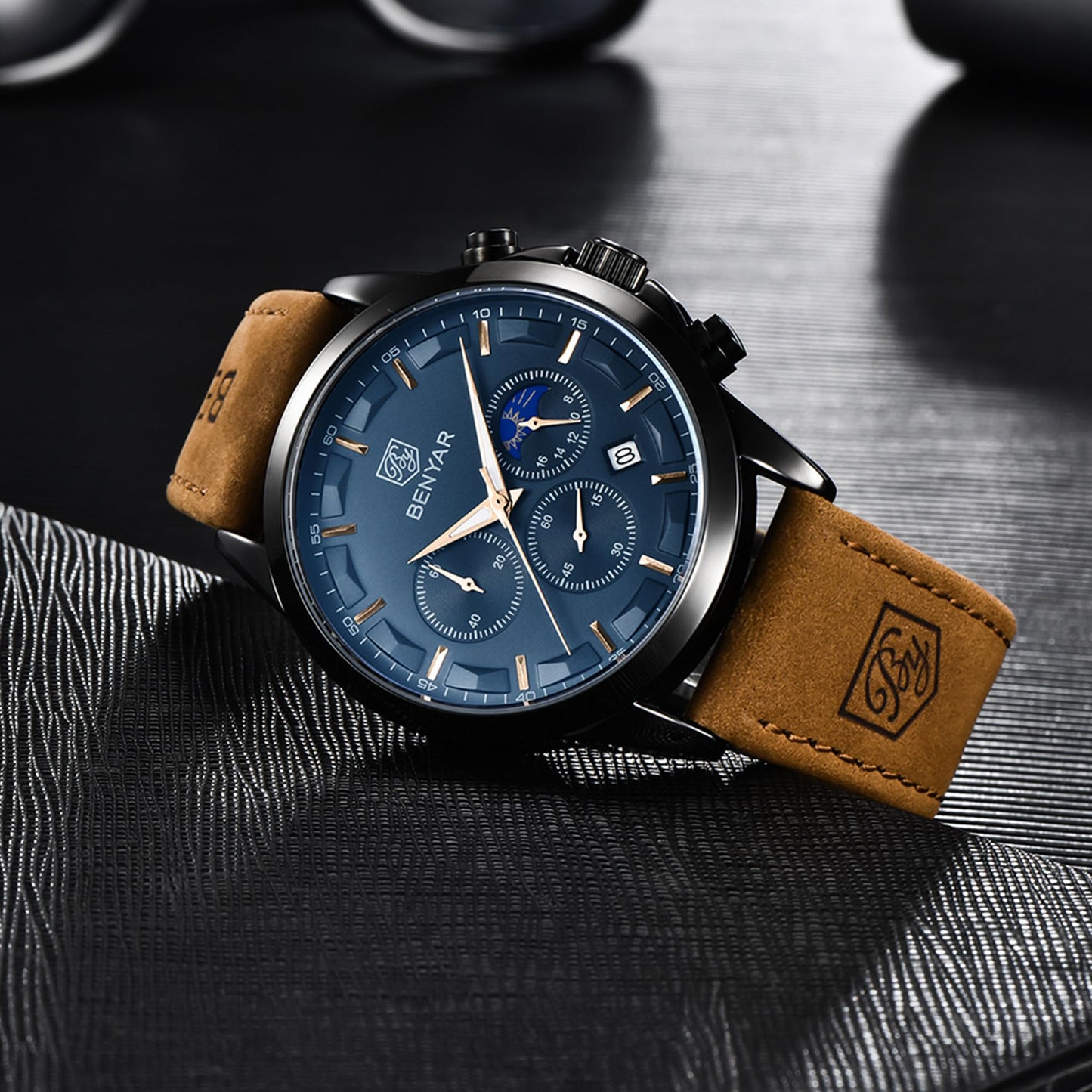 by BENYAR Watch for Men Chronograph Waterproof Men's Wrist Watches Business Work Casual Watch Elegant Gifts for Men