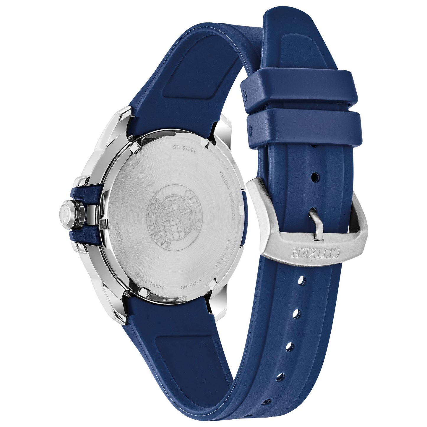 Citizen Men's Eco-Drive Weekender Watch in Stainless Steel with Blue Polyurethane Strap, Blue Dial (Model: AW1158-05L)