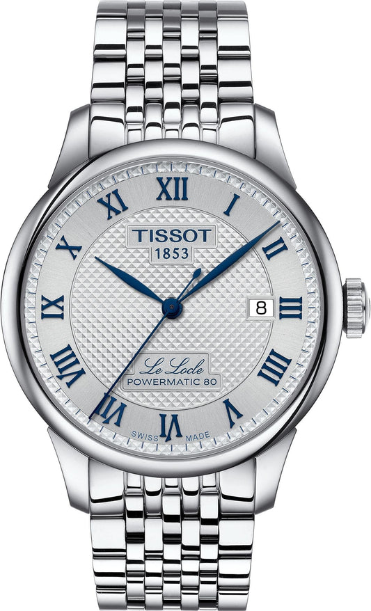Tissot Mens Tissot Le Locle Powermatic 80 20th Anniversary 316L Stainless Steel case Automatic Watches, Grey, Stainless Steel, 19 (T0064071103303)